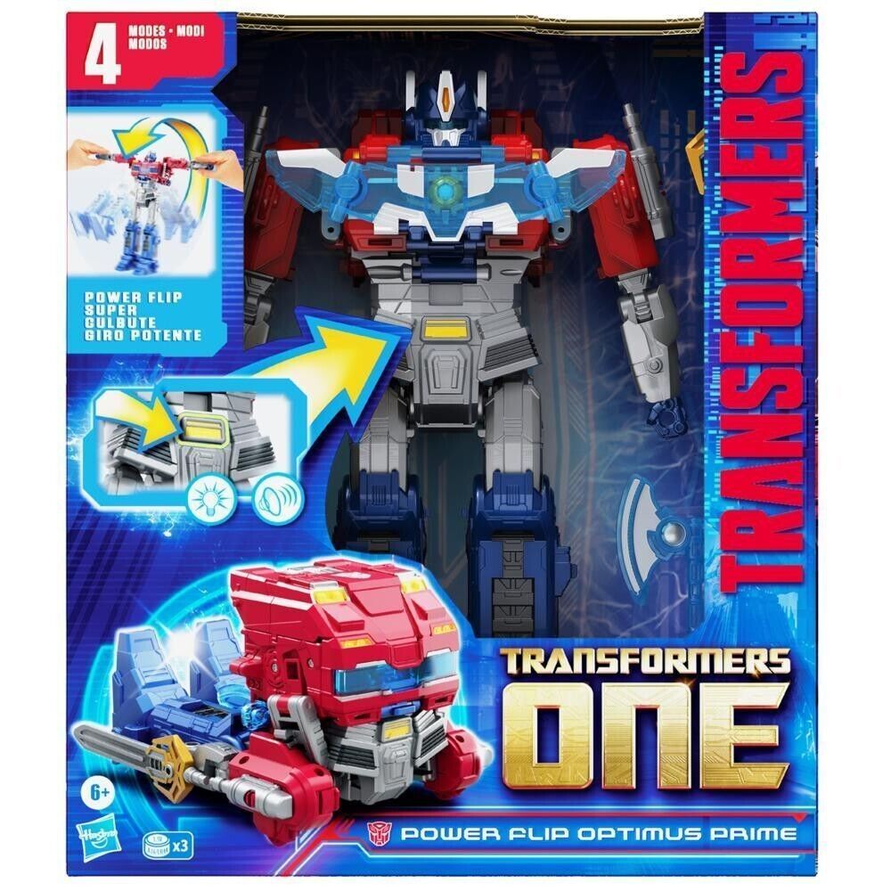 Transformers One Power Flip- Optimus Prime- Action Figure- 10” Electronic Robot